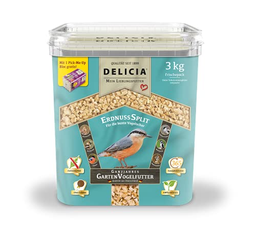 Delicia Erdnusssplitt ganzjahres Garten Vogelfutter 3 kg von Delicia