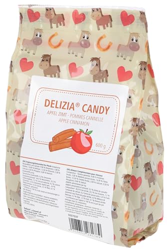 Kerbl Delizia Candy (Geschmacksrichtung Apfel/Zimt, 600 g Beutel, Leckerli für Pferde, hochwertige und natürliche Zutaten) 3227337 von Delizia