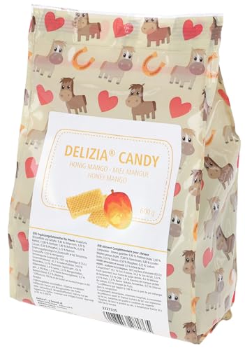 Kerbl Delizia Candy (Geschmacksrichtung Honig/Mango, 600 g Beutel, Leckerli für Pferde, hochwertige und natürliche Zutaten) 3227335 von Delizia