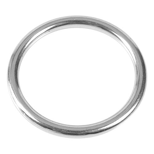 Demeras Geschweißter O-Ring Edelstahlboot Marine Geschweißter Ring Polierter Kreis für Yoga-Ringe Haustiere Tauchen Klettern(6 * 80 mm) von Demeras