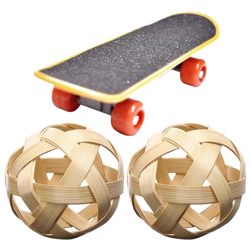 2 Stück Schildkröten-Futterball für Schildkröten, Leckerli-Ball und 1 Trainings-Skateboard-Spielzeug-Set, -ni, Schildkröte, Skateboard, Fütterungsbälle, Gemüsegras für Kleintiere, Haustiere, von Demsyeq