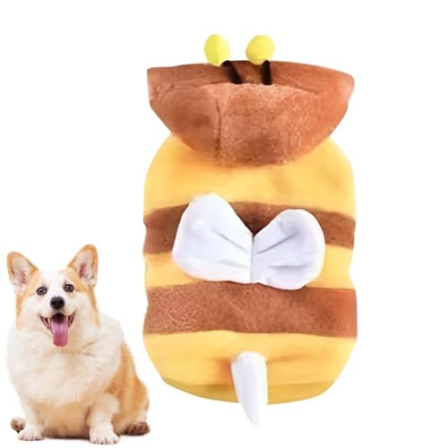 Demsyeq Bienenkostüm für Hunde, süßes Bienenkostüm mit Hüten, waschbares Cosplay-Kostüm, Winter-Katzen-Outfit, lustige Haustier-Hoodies, wiederverwendbar für alle Arten von Cosplay-Partys von Demsyeq