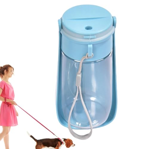 Demsyeq Hundereisewasserflasche, Haustierwasserflaschen für Hunde,450 ml Welpen-Wasserspender für Flaschen | Tragbare Hundewasserflasche mit Umhängeband, Haustier-Welpen-Futterflasche von Demsyeq