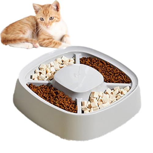 Demsyeq Katzen-Slow Feeder Nassfutter | Höhere Kanten Haustier Slow Feeder Slow Bowl | Lustiger interaktiver Katzen-Puzzle-Futterspender Welpen-Training für Kätzchen, schnelle Esser, von Demsyeq