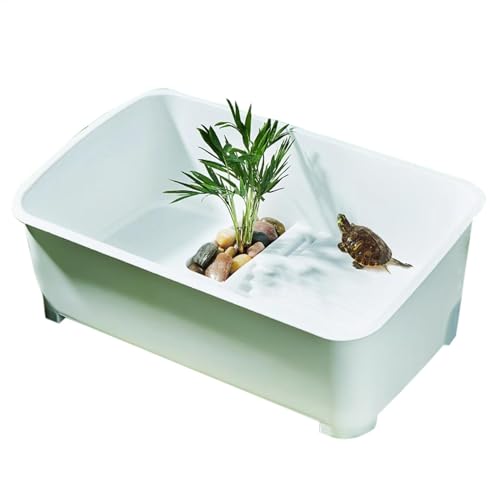 Demsyeq Schildkröten-Aquarium-Set, Wasserschildkröten-Tank – Reptilien-Terrarium, 5 multifunktionale Bereiche, Schildkröten-Lebensraum, Sonnenplattformen für Krabben, Krebse von Demsyeq