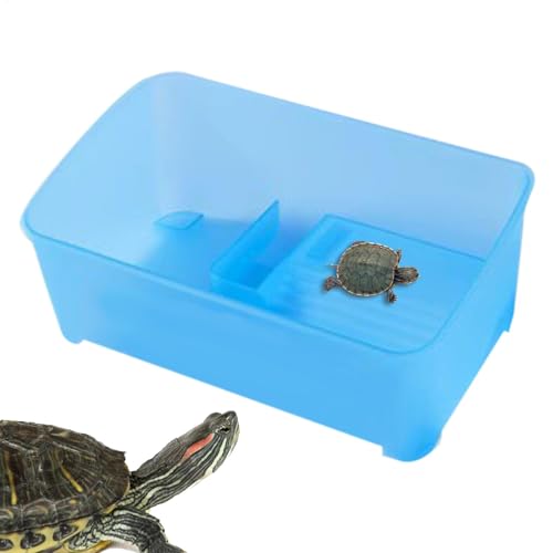 Demsyeq Schildkröten-Aquarium – Wasserschildkrötenbecken, Reptilien-Terrarium, 5 multifunktionale Bereiche, Schildkröten-Lebensraum, Sonnenplattformen für Krabben, Krebse von Demsyeq