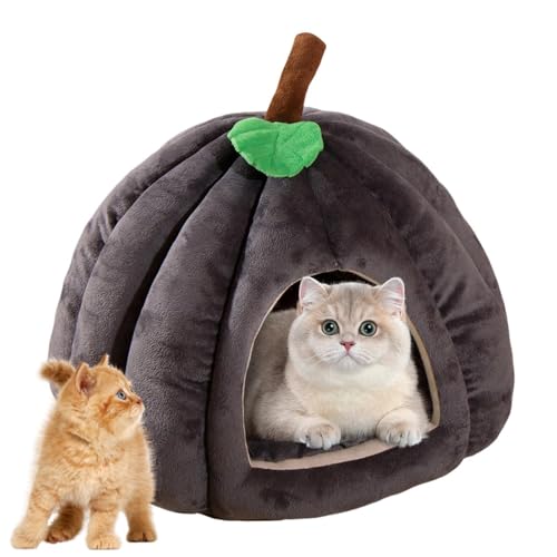 Katzenhöhle Bett Katzenhöhle Haustierzelt Höhle Bett für Hunde Haustier Höhle Bett Halloween Katzenhaus Kristall Samt + PP Baumwolle umschlossen Thermo Haustier Haus Haustier Schlafbett von Demsyeq