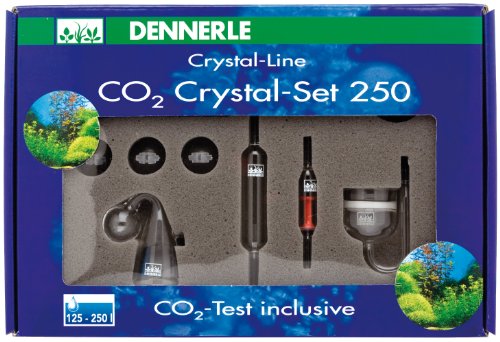 Dennerle CO2 Crystal-Set 250: Hochwertiges Glas CO2-System für Nano-Aquarien mit Garnele, ideal für japanischen Stil, kombinierbar mit allen CO2-Systemen von Dennerle