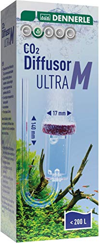 Dennerle CO2 Diffusor Ultra | für Süßwasser-Aquarien bis 400 Liter | aus Acrylglas - mit integriertem Blasenzähler | Membran aus Spezial Sintermaterial (Größe M - für Aquarien bis 200 Liter) von Dennerle