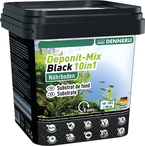 Dennerle Deponit-Mix Black 10in1-9,6 kg Multimineral-Nährboden für Aquarien von 50-70 Liter von Dennerle