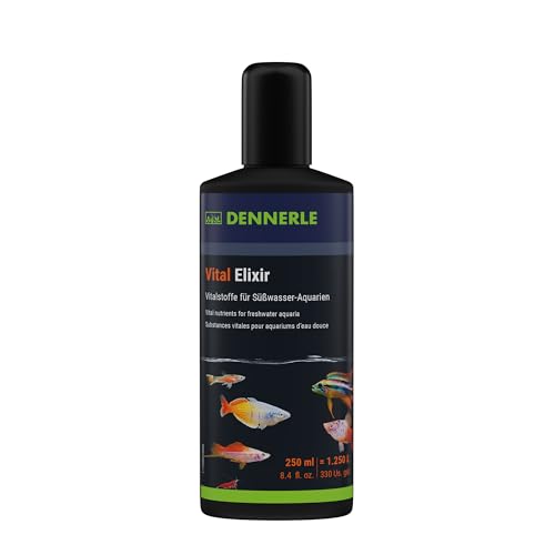 Dennerle Vital Elixir, 250 ml - Wasseraufbereiter mit wichtigen Vitaminen, Vitalstoffen und Spurenelementen, Schutz und Vitalität für Fische von Dennerle