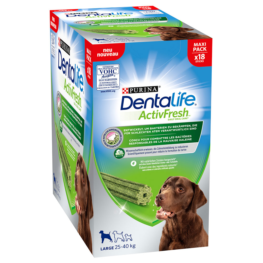 2 + 1 gratis! 3 x PURINA Dentalife Tägliche Zahnpflege-Snacks - Active Fresh: für große Hunde - 54 Sticks von Dentalife