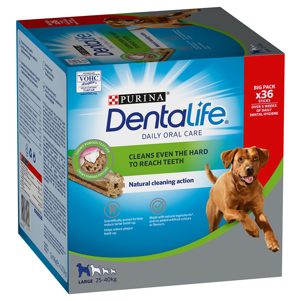 2 + 1 gratis! 3 x PURINA Dentalife Tägliche Zahnpflege-Snacks - für große Hunde - 108 Sticks von Dentalife