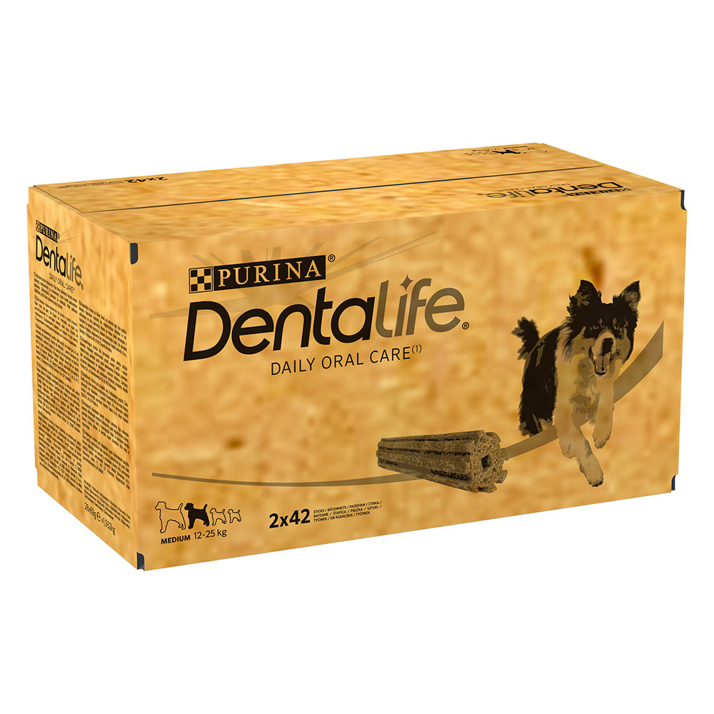 2 + 1 gratis! 3 x PURINA Dentalife Tägliche Zahnpflege-Snacks - für mittelgroße Hunde - 252 Sticks von Dentalife