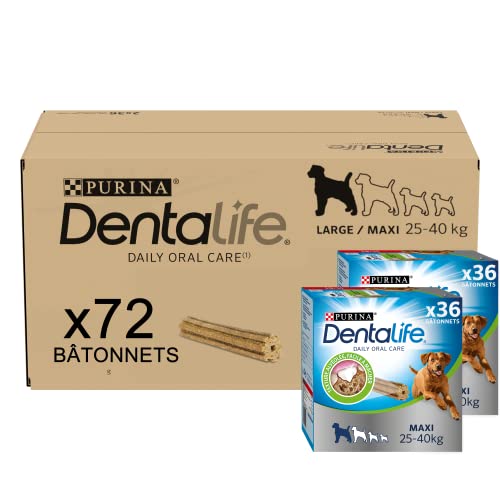 DENTALIFE Maxi – Multipack – 72 Kauknochen für große Hunde – 2 x 1272 g – Mundhygiene im Alltag von Dentalife