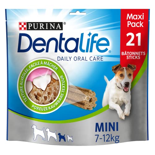 PURINA DENTALIFE Mini | Leckerli für kleine Hunde | 21 Kaustäbchen | Huhn | Maxi Pack | 345 g | Mundhygiene von Dentalife