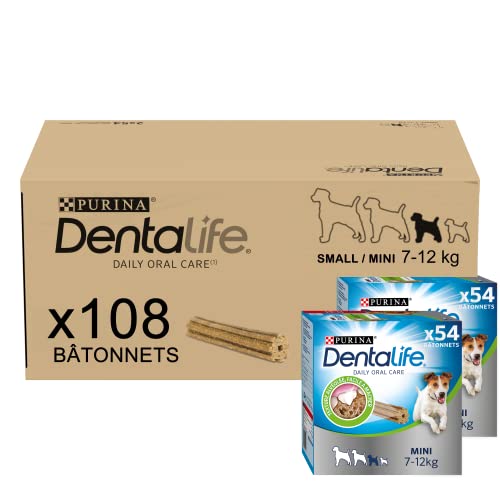 PURINA DENTALIFE Mini | Leckerli für kleine Hunde | 108 Kaustäbchen | Getreide | Maxi Pack | 2 x 882 g | Mundhygiene von Dentalife