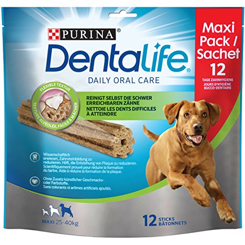 PURINA DENTALIFE Maxi Hunde-Zahnpflege-Snacks, reduziert Zahnstein-Bildung und Mundgeruch, Huhn, große Hunde, 1er Pack (1 x 426g) von Dentalife