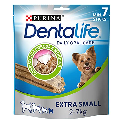 PURINA Dentalife Hundesnack für die Mundhygiene, Größe Extra Small, 6 Packungen mit je 7 Sticks, insgesamt 42 Sticks von Dentalife