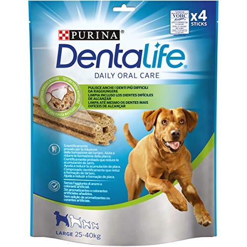PURINA Dentalife Hundesnack für die Mundhygiene, Größe L, 6 Packungen mit je 4 Sticks, insgesamt 24 Sticks von Dentalife