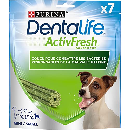 Purina Dentalife ActivFresh Mini | Leckerli für kleine Hunde | 7 Kaustäbchen | Spirulina und Honig | 1 Stück | 115 g von Dentalife