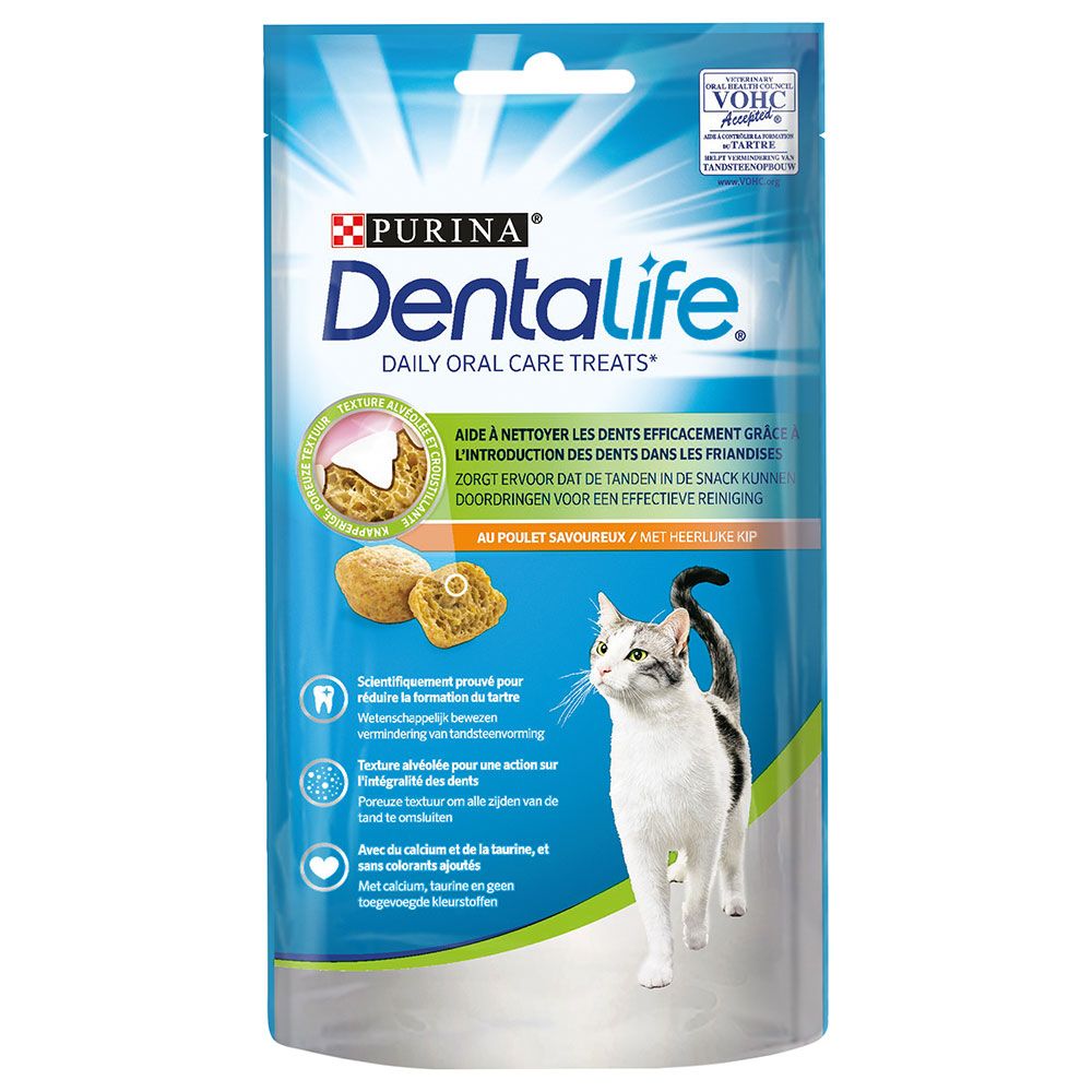 PURINA Dentalife Tägliche Katzen-Zahnpflege-Snacks - Sparpaket: 16 x 40 g mit Huhn von Dentalife