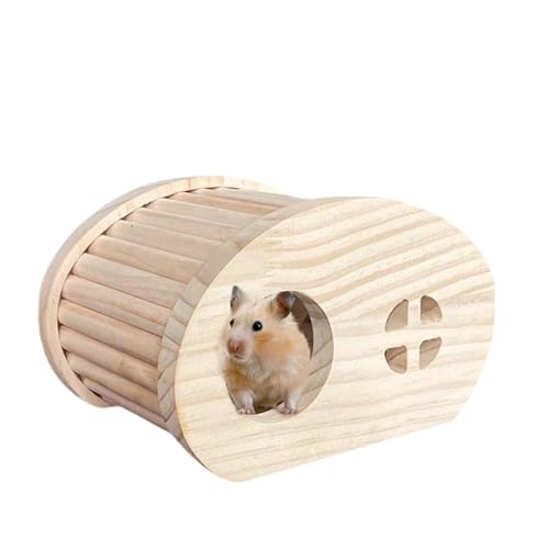 Deojtga Hamsterhausbett,Hamsterhaus aus Holz - Kleintierversteck | Käfig-Spielzeughaus, Hamsterhaus, Lebensraum, kleines Tierversteck für Hamster, Mäuse, Rennmäuse von Deojtga