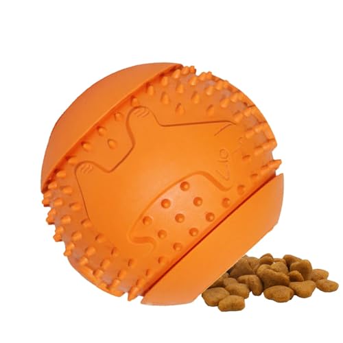 Deojtga Hunde-Leckerli-Ball, Kauball für Welpen, Leckerli-Dosier-Puzzle-Spielzeug, Hunde-Kauspielzeug, Leckerli-Spender-Spielzeug, interaktives Hundespielzeug für Zähne von Deojtga