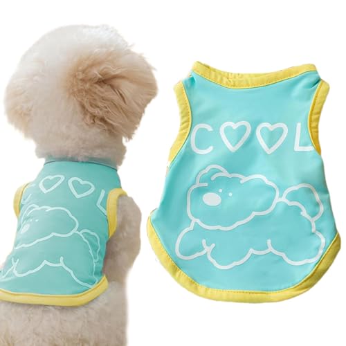 Deojtga Hunde-Sommershirt, Sommer-Hundekleidung | Hundeshirt, atmungsaktiv, für kleine Hunde, Kühlweste für Hunde | Sonnenschutz- und schweißabsorbierende Hunde-Sommerkleidung für den täglichen von Deojtga