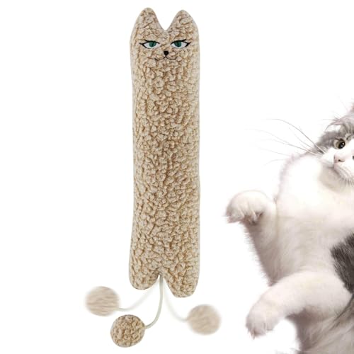 Deojtga Katzen-Kaukissen, Kauplüsch für Katzen - Kauspielzeug Interaktives Spielzeug für Katzen aus weichem Plüsch - Pillow Cat Kick Toys Interessantes weiches Kätzchen-Beißspielzeug für von Deojtga