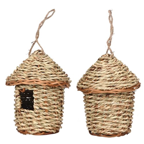 Hand Woven Bird Nest for Outdoors,Birds Breeding House Outdoor Hatching Nest - Handwoven Straw Bird Nest Cage von Deojtga