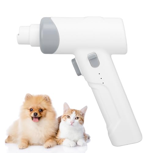 Depisuta Haustier-Nagelschleifer, 3 Ports USB Wiederaufladbare Einstellbare Geschwindigkeit Elektrische Hund Nagelschleifer Leise schmerzlose automatische Haustier Nagel Trimmer (White) von Depisuta