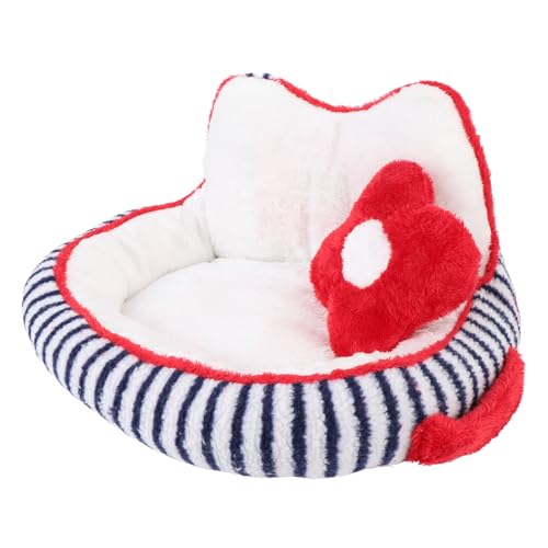 Depisuta Katze Couch Bett, Tragbares Warmes Weiches Plüsch Katzensofa Waschbare Beruhigende Kleine Hundebetten Mit Kleinem Blumenförmigem Kissen Für Wohnungskatzen Oder Kleine Hunde (M) von Depisuta