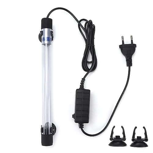 Depisuta Sauberes Aquariumlicht, Quarzglas-Aquarium-Tauchlicht, UV-Sterilisatorlicht für Aquarien mit 2 Saugnäpfen für Wassertanks, Teiche, Steingärten (EU-Stecker 220-240 V 11W) von Depisuta