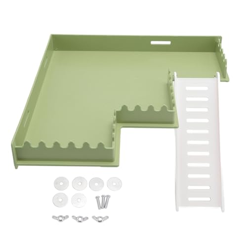 Hamster-Spielplattform, Kunststoff-Kleintier-Stehplattform, Hamster-Spielzeug-Set mit Plattform und Leiter, Kletterspielplatz-Zubehör für Meerschweinchenkäfig, (M-Typ) von Depisuta