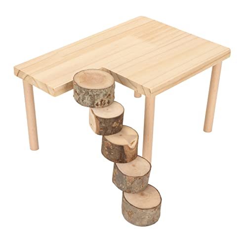 Hamster-Spielplattform aus Holz, hölzerne Hamsterplattform mit Leiter, kleines Hamster-Kletterspielzeug, multifunktionaler Hamster-Aktivitätsspielplatz für Hamster-Rennmaus von Depisuta