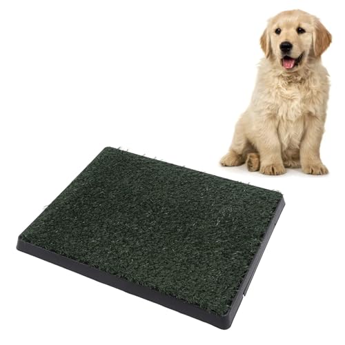 Depisuta Hundegras Pinkelpads, 3 Schicht Trockenheit System Kunstrasen Toilette für Haustiere Töpfchentraining wiederverwendbar Gras Töpfchen mit Tablett für kleine Hunde leicht zu (24 x von Depisuta