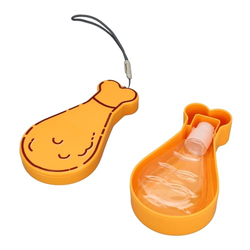 Tragbare Reise-Wasserflasche für Hunde und langlebige Verwendung für den Außenbereich, ideal für Haustiere, 200 ml Wasserflasche und 90 g Futterbox, auf dem Haustier(Orange) von Depisuta