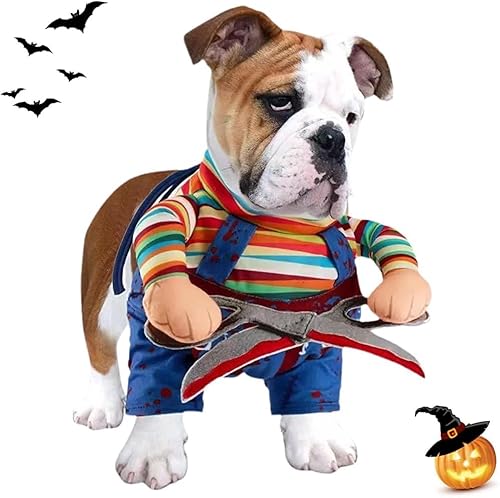 Hunde-Halloween-Kostüm, tödliche Puppe, lustiges Halloween-Hundekostüm, Kleidung, Hunde-Halloween-Kostüm, Cosplay-Party-Kostüm, Hundekostüme für kleine, mittelgroße und große Hunde, Größe M von Depploo