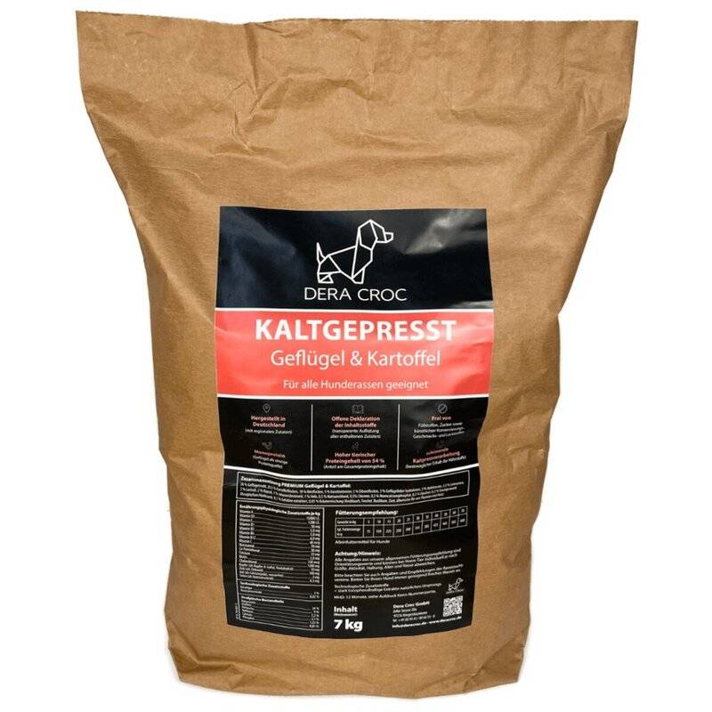 Dera Croc Kaltgepresst Geflügel & Kartoffel - 2 x 7 kg (5,64 € pro 1 kg) von Dera Croc