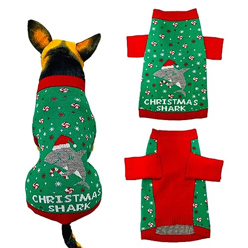 Derefine Weihnachtspullover für Haustiere, Weihnachtspullover für Hunde, Lustige Haustierkleidung, Warme Kleidung für Weihnachten, Rentier, Weihnachtsbaum, Hundepullover (XS)(M) von Derefine