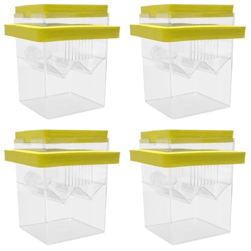 4 Set Aquarium Zuchtbox - Garnelen Aufzuchtbecken - Aquarien Aufzuchtbehälter - Fisch Isolation Box Multifunktionale Zuchttanks Brutkasten Inkubator Box | Für Kleine Fische, Garnelen, Clownfische, Gu von Derwrtup