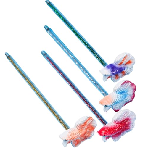 4 Stück Fisch-Trainingsstab-Spielzeug – Betta Fish Flare Stick – Betta Fish Training – Fisch-Trainingsstab – für kleine Aquarien und Aquarien von Derwrtup