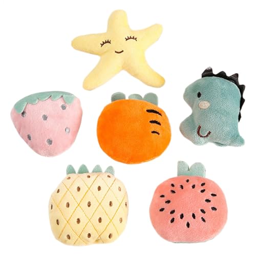 Derwrtup Hedgehog behandeln Spielzeug, Hedgehog -Spielzeug für Käfig - 6X Plüsch Hedgehog -Behandlungs -Sorte Pack,Nettes winziges Kaninchen -Beißspiel Animal Interactive Supplies für Chinchilla von Derwrtup