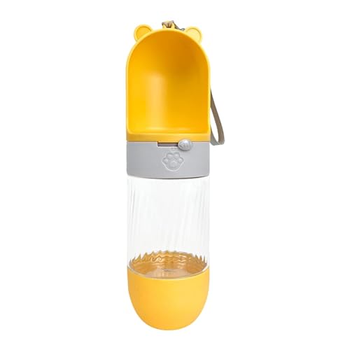 Derwrtup Hundewasserflasche,Hundereisewasserflasche - Trinkflasche für Hunde, Wassernapf | Trinknapf, auslaufsicher, Hunde-Wasserspender mit Futterbehälter, Haustier-Wasserflasche für Katzen, Hunde, von Derwrtup