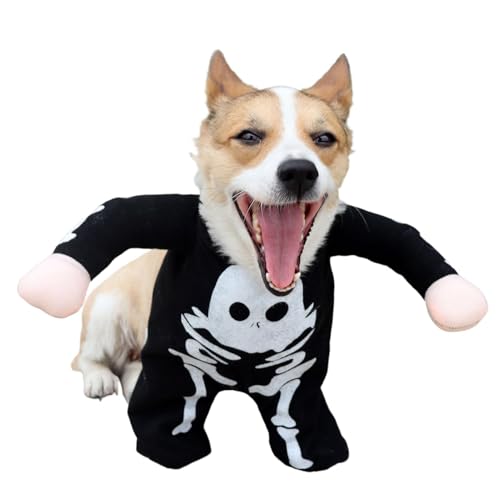 Derwrtup Katzen-Halloween-Kostüme,Halloween-Kostüme für Hunde,Im Dunkeln leuchtendes Halloween-Totenkopf-Hunde-Cosplay-Kostüm - Haustierkleidung Neuheit Lustige Halloween-Haustierkostüme für von Derwrtup