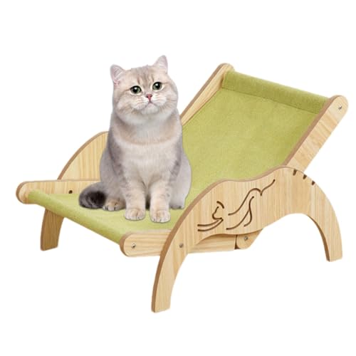 Derwrtup Katzen-Sisal-Loungesessel,Sisal-Katzenstuhl | Katzen-Strandstuhl-Hängematte - Katzenstuhl-Hängematte, Verstellbarer 3-Höhen-Kratzer, Kätzchen-Hochbett für kleine bis große Katzen von Derwrtup