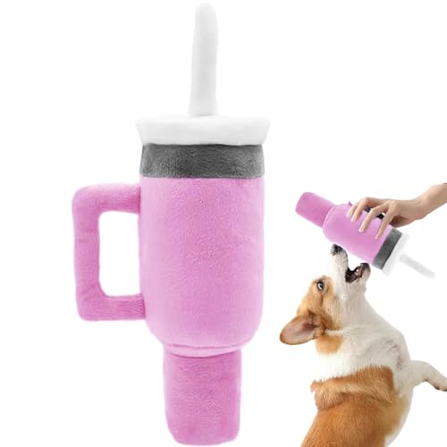 Derwrtup Plüsch-Kaffeetasse-Hundespielzeug,Becher-Hundespielzeug,Langlebiges Kauspielzeug für Haustiere | Quietschendes, langlebiges Plüsch-Kauspielzeug, Lösungen für das Zahnen von Welpen, von Derwrtup