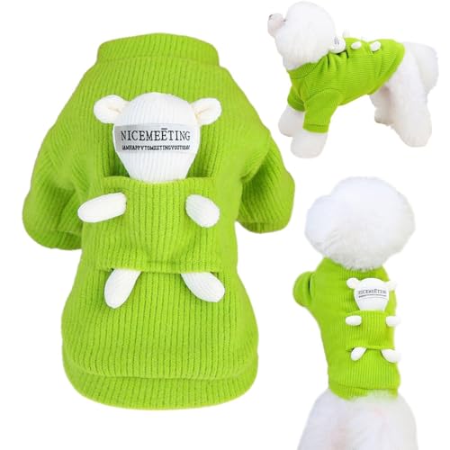 Derwrtup Rollkragenpullover für Hunde, Pullover für kleine Hunde - Mit Rollkragen-Strickkatzen-Outfits für Bärenpuppe,Schöner Stil, dick, strickend, warme Haustierkleidung für Foto-Requisiten von Derwrtup