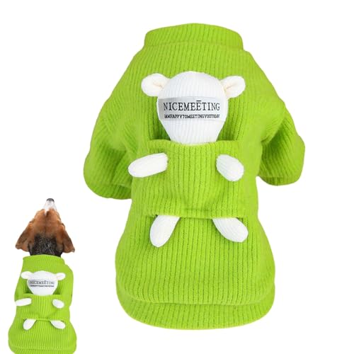 Derwrtup Süßer Hundepullover, Winter-Hundepullover | Mit Rollkragen-Strickkatzen-Outfits für Bärenpuppe | Schöner Stil, dick, strickend, warme Haustierkleidung für Foto-Requisiten von Derwrtup